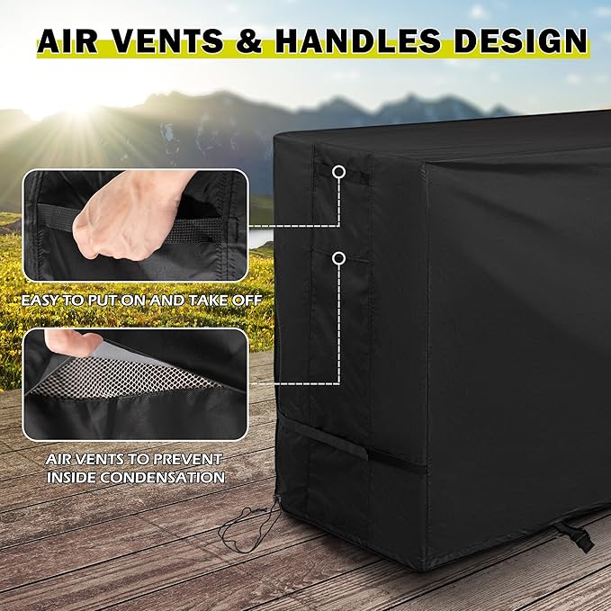Bar Height Patio Set Cover, Outdoor Bistro Set Cover for High Top Bar Table and Chairs/Outdoor High Stool Bistro Set, Furniture Set Cover for High Top Patio Set of 3 Pieces