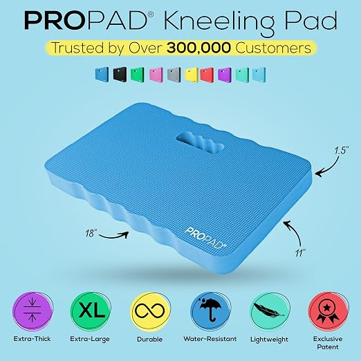 Thick Kneeling Pad, Garden Kneeler for Gardening, Bath Kneeler for Baby Bath, Kneeling Mat for Exercise & Yoga, Knee Pad for Work, Floor Foam Pad, Extra Large (XL) 18 x 11 x 1.5 Inches, Blue