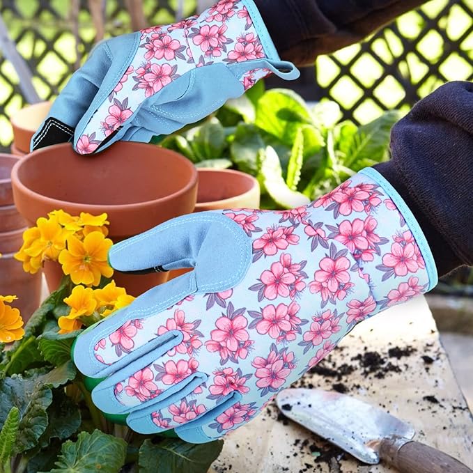Gardening Work Gloves, Flexible and Breathable Garden Gloves, Gardening Gifts for Women, Machine Washable