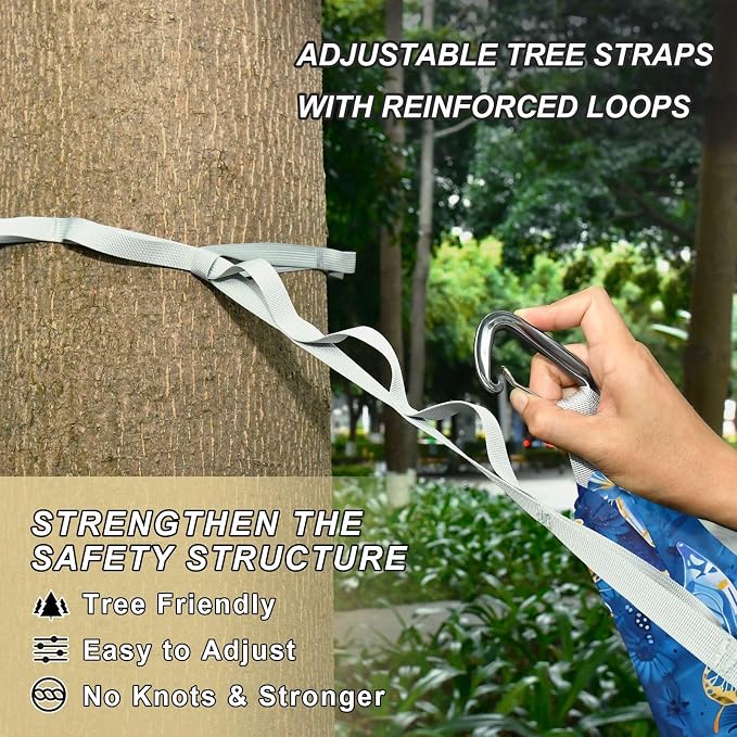 Camping Hammock Outdoor Hammocks for Outside Butterfly Batik Blue Beach Trees Portable Lightweight with Pockets Tree Straps Indoor