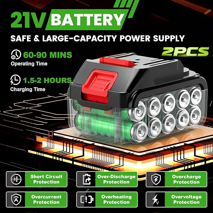 Electric Weed Wacker Cordless,21V Weed Eater Battery Powered,No String Trimmer Battery Operated Lawn Trimmer,3 In 1 Grass Trimmer/Brush Cutter/Lawn Edger,Lightweight Wheel Weed Trimmer for Garden Yard