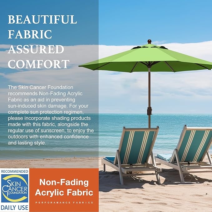 EliteShade USA 10-Year-Non-Fading 9Ft Market Patio Umbrella, UPF 50+ UV Protection Performance Sun Umbrella, Heavy Duty Commercial Grade Outdoor Table Umbrella with Crank & Tilt, Windproof Vented Top for Garden, Pool, Deck and Outdoor Playsets, Macaw G...