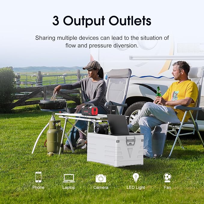 MARBERO Portable Power Station 222Wh Battery Pack 100W (150W Surge) Power Bank Flashlight High Lumens Fast Charging Power Bank with AC Outlet for Outdoor Camping Hurricane Backup Emergencies