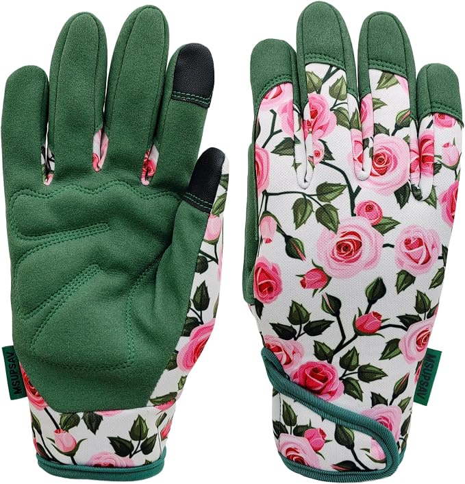 Cute Pattern Gardening Gloves,Thornproof Garden Glove,Gardener Gift | Gardening Gifts for Women,Touchscreen,Tender Thornproof,Cute Pattern,Protection Palm,Machine Washable,Adjustable Cuff