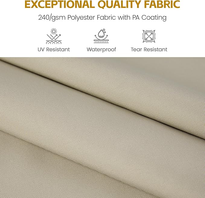 HASLE OUTFITTERS 10x10 FT Patio Cantilever Umbrella, Outdoor Offset Large Heavy Duty Umbrellas with 360° Rotation for Pool Garden Deck，Beige