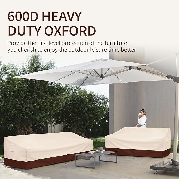 Outdoor Furniture Sofa Covers Waterproof,3-Seater Patio Sofa Covers Fits up to 88W x 40D x 33H inches