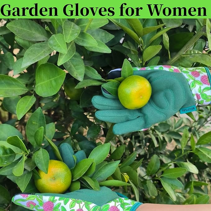 Cute Pattern Gardening Gloves,Thornproof Garden Glove,Gardener Gift | Gardening Gifts for Women,Touchscreen,Tender Thornproof,Cute Pattern,Protection Palm,Machine Washable,Adjustable Cuff