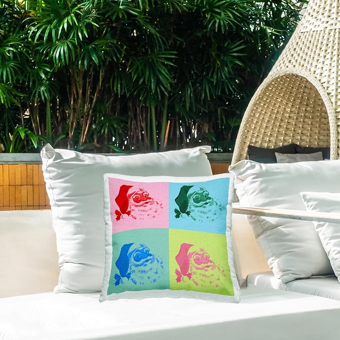 Stupell Industries | Bold Pop Style Santa Faces, 18 x 18 | Outdoor Pillow, Made in USA - By Lil' Rue