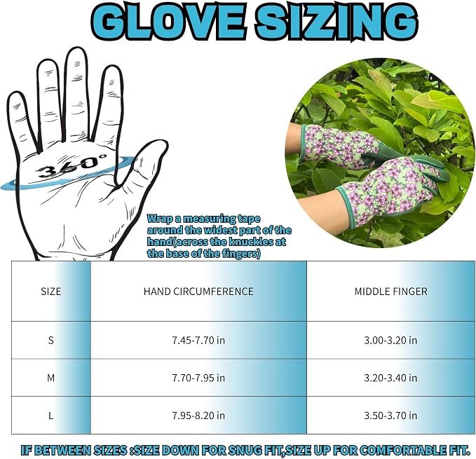 Cute Pattern Gardening Gloves,Thornproof Garden Glove,Gardener Gift | Gardening Gifts for Women,Touchscreen,Tender Thornproof,Cute Pattern,Protection Palm,Machine Washable,Adjustable Cuff