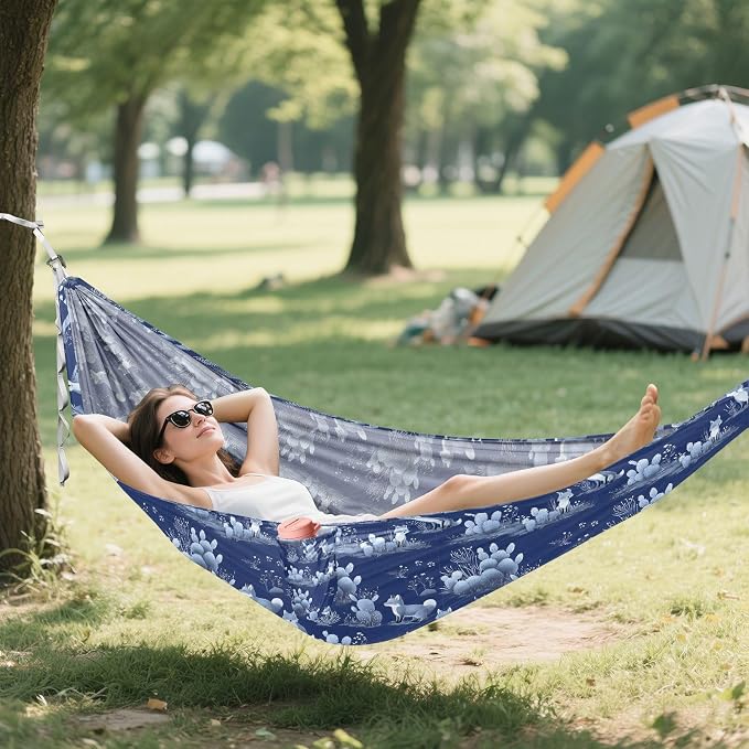 Camping Hammock Outdoor Hammocks for Outside Fox Cactus Beach Trees Portable Lightweight with Pockets Tree Straps Indoor