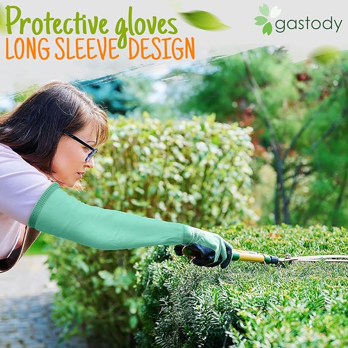 Long Sleeve Gardening Gloves for Women & Men, Long Cuff Garden Gloves | Multipurpose heavy-duty design for outdoor & indoor use; extended cuff shields forearms from thorns, scratches & dirt
