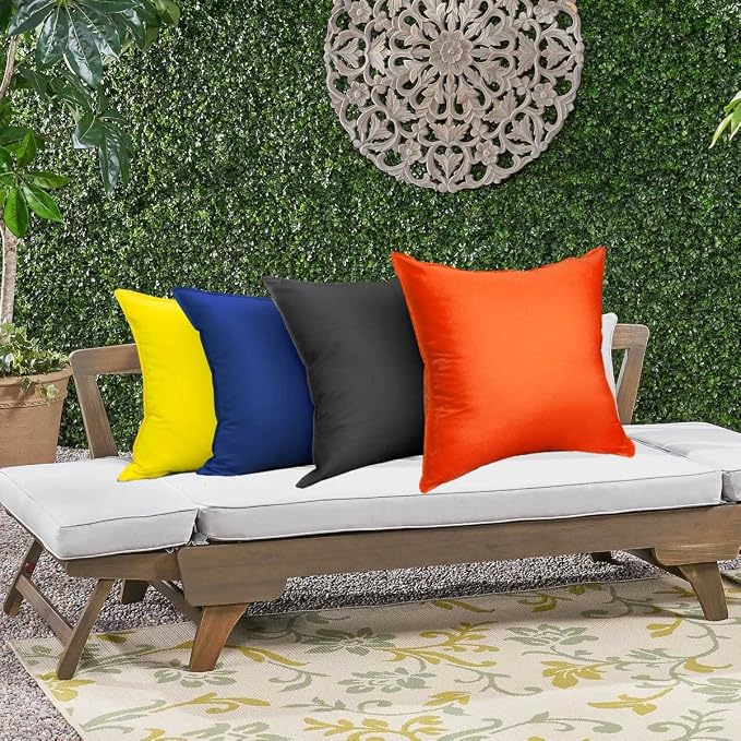 Navy Blue Outdoor Pillow Covers, Waterproof Durable Throw Pillow Covers for Patio, Porch, Decoration Pillow Covers (18x18 inches, 2PCs)