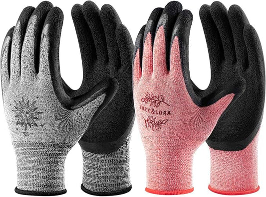 DOFOWORK Gardening Gloves - 6 Pair Gardening Gloves for Women/Men with Grip | Breathable Natural Latex Garden Glove Outdoor Protective Working Glove for Weeding, Raking and Pruning