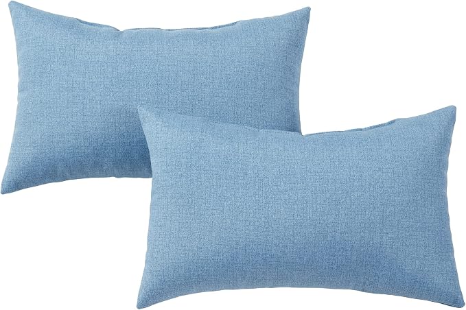 South Pine Porch Denim Outdoor 19x12-inch Rectangle Accent Pillow, Set of 2