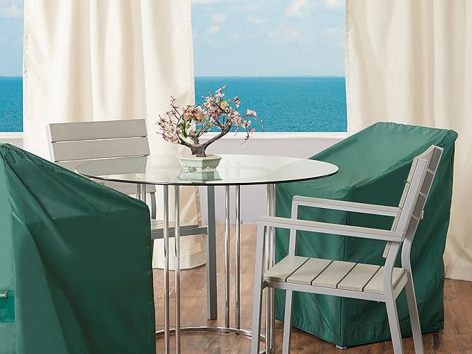 Covermates Classic Outdoor Chair Cover – Lightweight Weather-Resistant Patio Chair Cover with Elastic Hem & Mesh Vent, Protects Patio, Dining & Lounge Chairs, 32W x 32D x 35H, Green