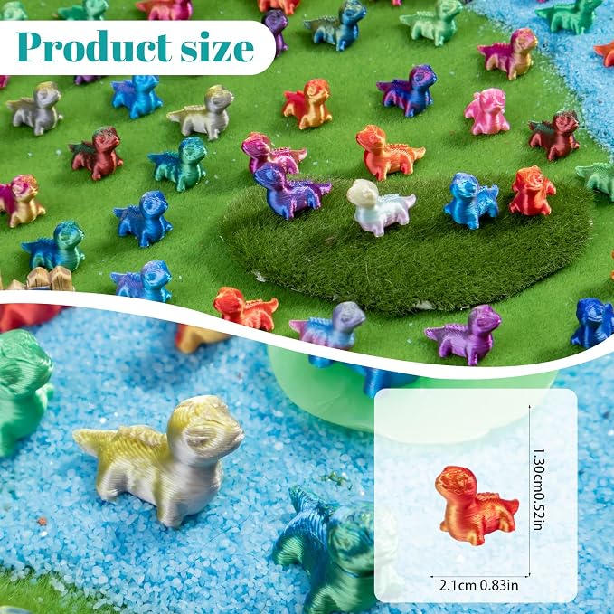 100pcs Mini 3D Printed Animals Tiny Animals Plastics Figures Miniature Little Small Lizard Figurines Bulk for Micro Fairy Garden Landscape Accessories Hide Crafts Decor Aquarium