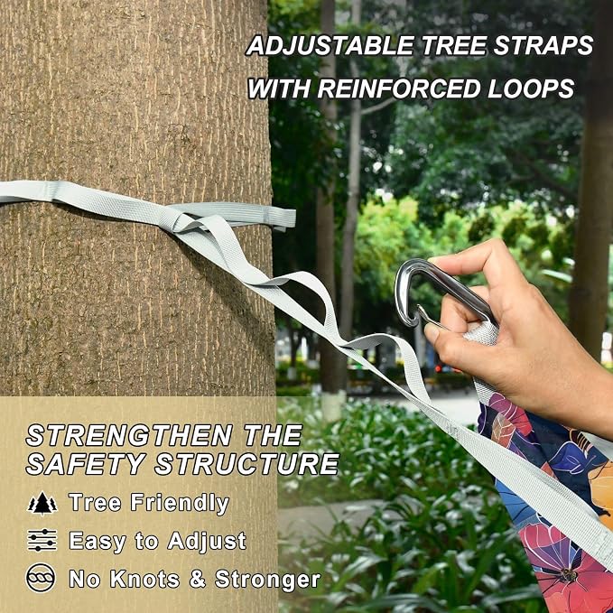 Camping Hammock Outdoor Hammocks for Outside Flower Dark 1 Beach Trees Portable Lightweight with Pockets Tree Straps Indoor