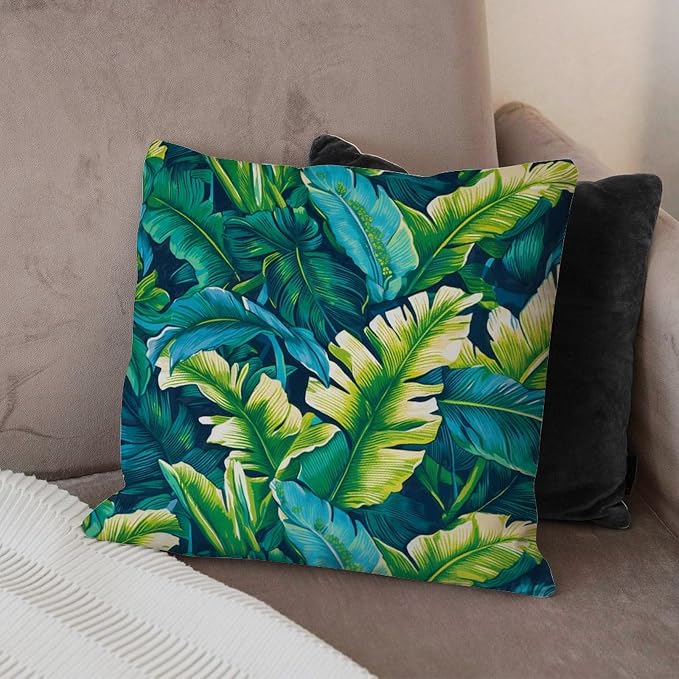 Turquoise Lime Green Outdoor Throw Pillow Covers Teal Blue Aqua Tropical Waterproof Throw Pillowcase 18x18 in Classic Accent Pillows for Patio Couch Tent Sofa