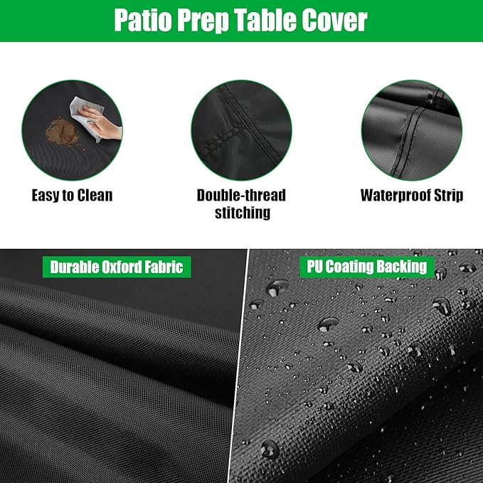 Outdoor Table Cover 42 Inch, Waterproof Patio Prep Table Covers, Outdoor Rectangle Bar Table Cover for Outdoor Furniture - 42 x 22 x 35 Inch