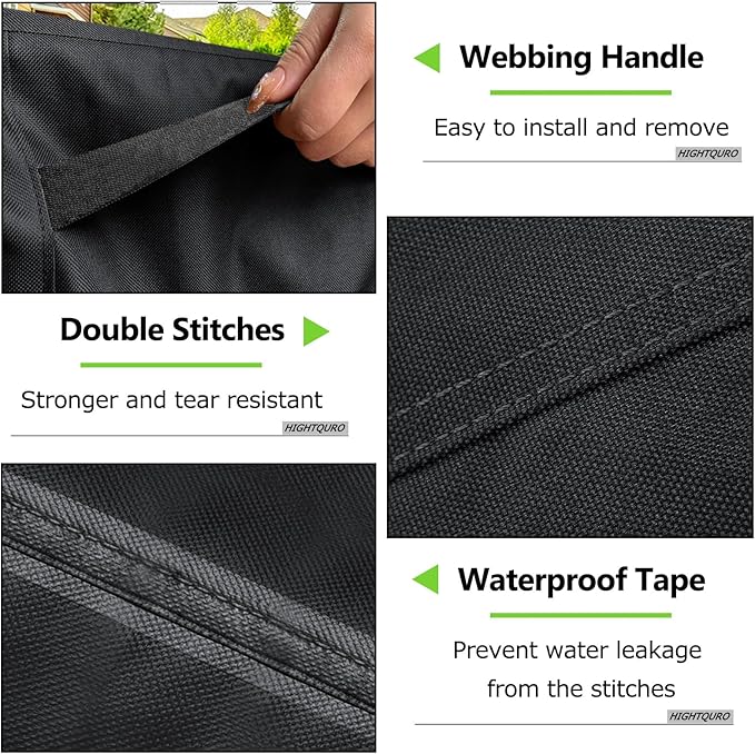 Patio Furniture Covers Waterproof, Heavy Duty 600D Outdoor Furniture Covers for Outside Sectional Sofa Set,Tear Resistance and Anti-UV, Black,48"L x 28"W x 13"H