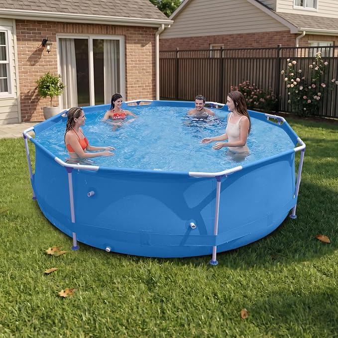 DIMAR GARDEN 12ft x 30in Above Ground Swimming Pool,Outdoor Steel Frame Round Swimming Pool,Easy Set Pool