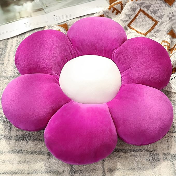 AZCHEN Flower Pillow Patio Furniture Cushions Standard Throw Pillow Home Chair Cushion Decorative Pillow Cushion (19.6inch, Dark Purple)