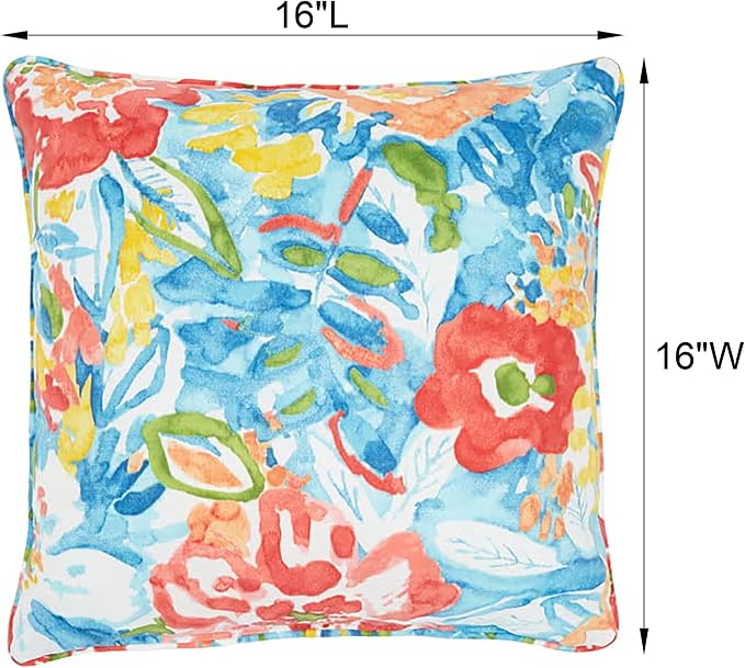 BrylaneHome Bh Outdoor Performance 16" Sq. Toss Pillow - Banana Island