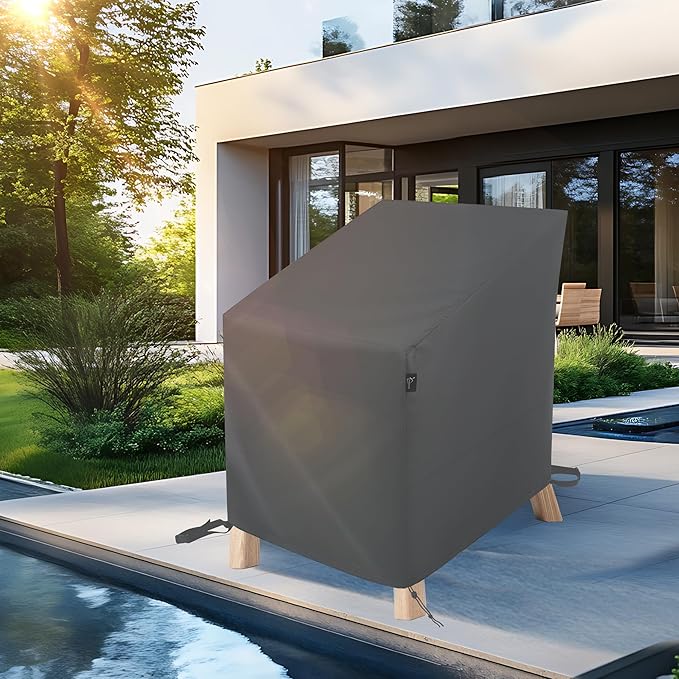 Patio Furniture Covers Waterproof 2 Pack,Patio Chair Covers for Outdoor Furniture ,Heavy Duty Chair Covers Waterproof-Grey 35"x38"x23.25"/31"(H)