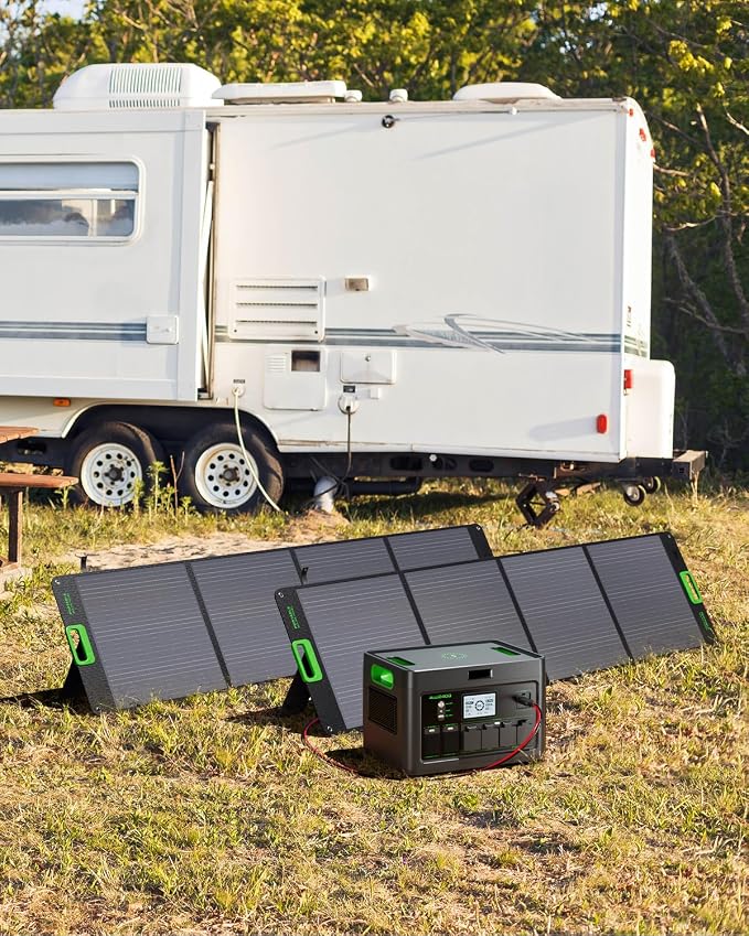 2400W Portable Power Station 1843.2Wh Solar Generator, Home Battery Backup, LiFePO4 Battery Supply with 12 Outlets(2400W AC Outlets), USB-C PD100W,2Hrs Fast Charge, RV Travel