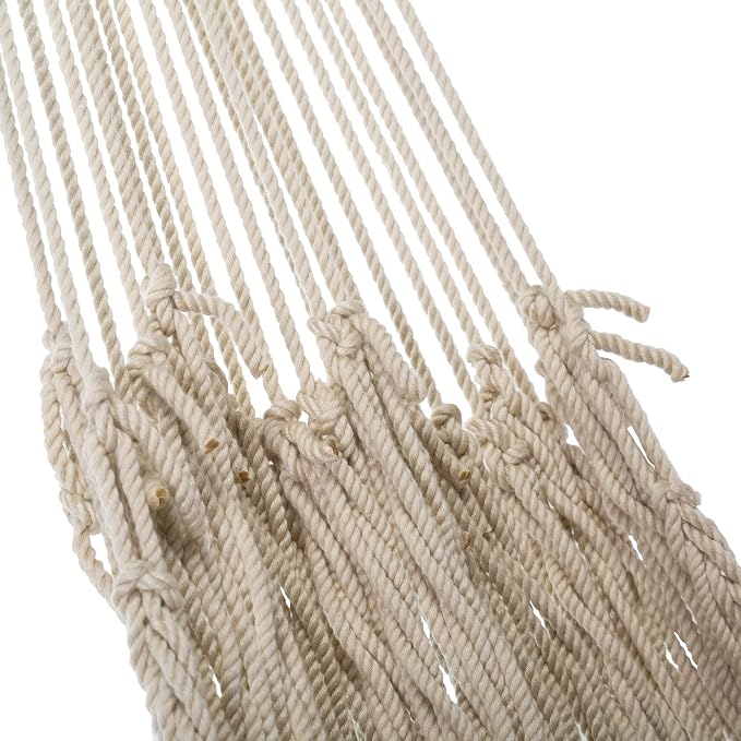 Original Pawleys Island Large Original Cotton Low Country Sling Rope Hammock with Free Extension Chains & Tree Hooks, Handcrafted in The USA, Accommodates 2 People, 450 LB Weight Capacity