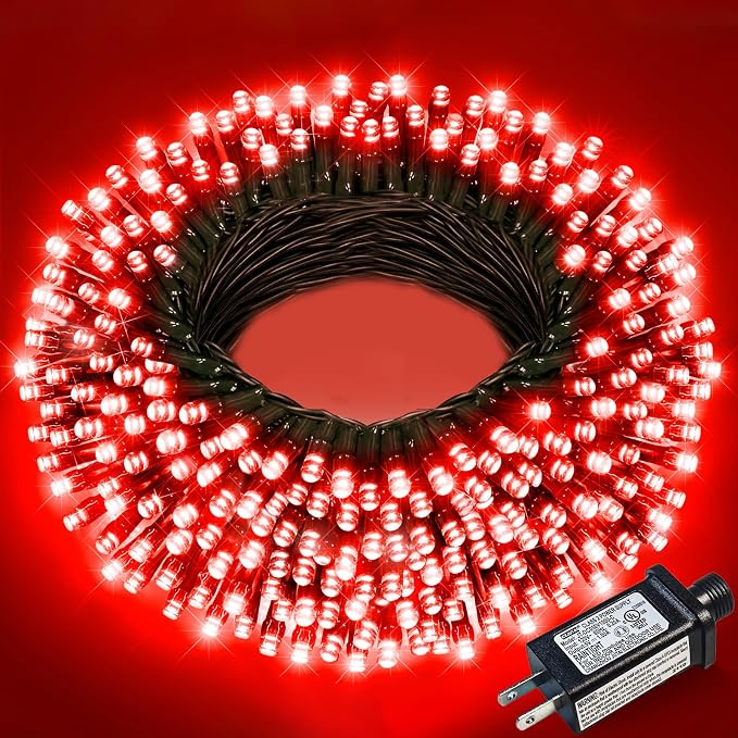 Red Christmas Lights Outdoor, 66FT 200 LED Christmas Tree Lights Indoor | Waterproof 8 Modes Connectable String Lights for Outside Indoor Bedroom Patio Yard Wedding Party Holiday Decorations