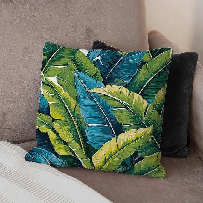 Cushion Cases Turquoise Lime Green Pillows Rustic Teal Blue Aqua Tropical Pillow Cover Accent Decorative Cushion Covers Home Decor for Couch Garden Tent Balcony 18x18 in