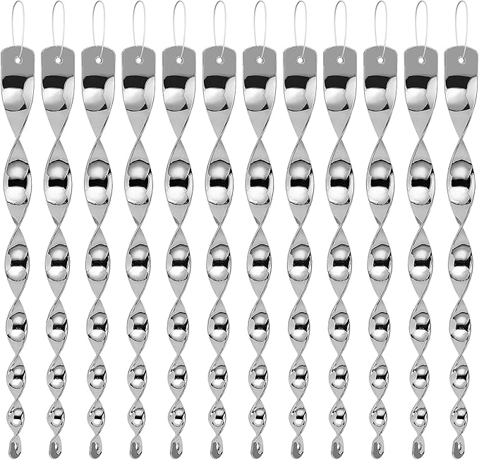 Besmon Woodpecker Bird Scare Devices，Reflective Scare Rods Control Device to Keep Birds Away from Patio Pool（Christmas Reflective Strip Hanging Home as Decoration） (12PCS)