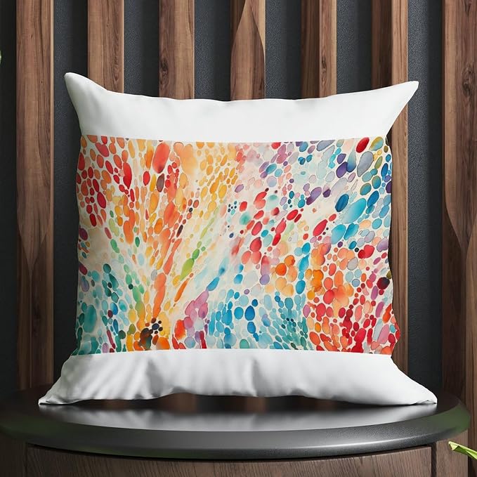 Pillow Cover Make It Rain Fiesta Cushion Cover Farmhouse Rainbow Colorful Pillow Cover Accent Farmhouse Decor Pillow for Sofa Patio Couch 18x18 in
