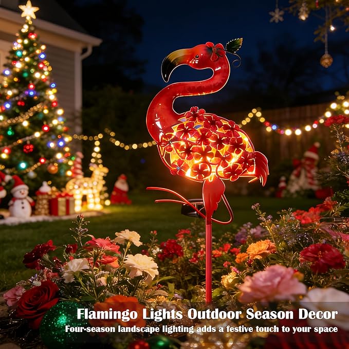 SunKite Flamingo Solar Garden Light Yard Decor Gifts for Women Outdoor Decorative Stake Light Waterproof for Garden,Yard Lawn,Patio, Courtyard, Pathway Gift for Mom Grandma