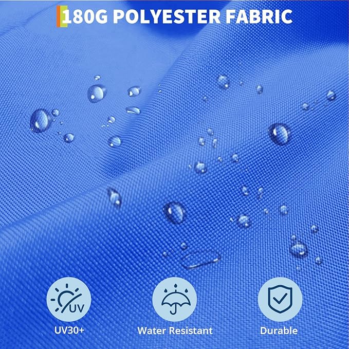 10FT Patio Umbrella with Solar Lights, Outdoor Market Table Umbrella with 8 Ribs, 40 LED Lights and Crank Handle for Pool, Lawn, Garden, Backyard, Navy Blue