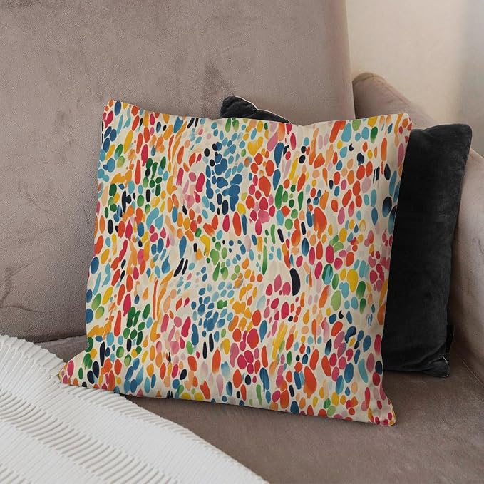 Make It Rain Fiesta Pillow Cover Rainbow Colorful Throw Pillow Cover Modern Square Couch Sofa Cushion Covers for Patio Furniture Garden 22x22 in