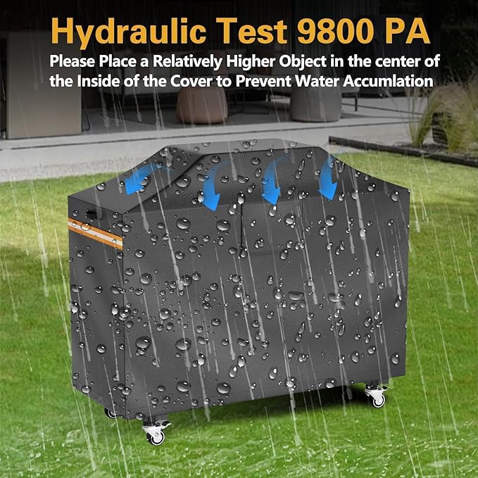 EVRBUL 72''L x 29''W x 44''H Heavy Duty 420D Outdoor Bar Prep Table Patio Cart Cover, Outdoor Grill Prep Table Height Outdoor Furniture Protective Cover with Windproof Buckle & Reflective Stripe