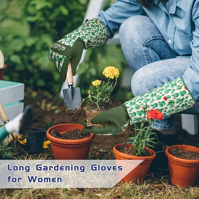 Schwer Gardening Gloves for Women, Reinforced Fingertips & Palm, L010, XL | Touchscreen, Forearm Protection, Abrasion Resistant, Breathable, Comfortable, Rose Pruning, Weeding, Gardening Tools, Gifts