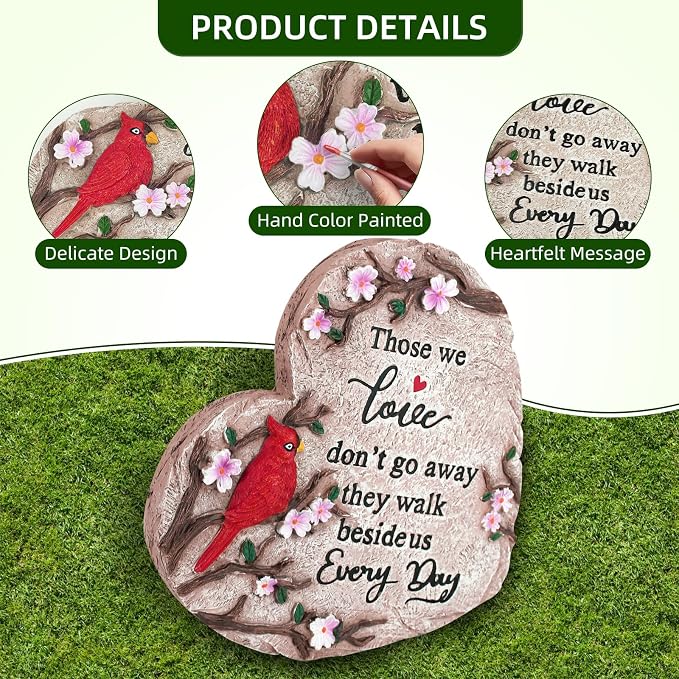 Sympathy Gifts for Loss of Loved One, Memorial Garden Stones in Memory of Loved One Gifts, Bereavement Condolence Memorial Gifts for Garden, Outside, or Home Decor (10 inch)