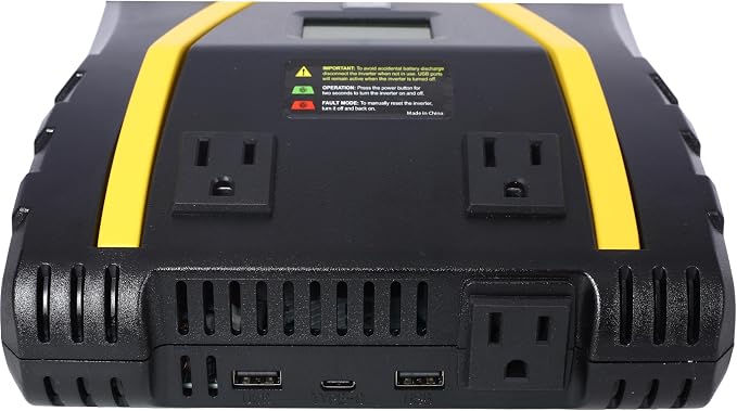 1500W Power Inverter 12V to 115V with LED Display, 3000W Peak Car Power Inverter for Truck RV Boat Modified Sine Wave with 3 AC Outlets and 3 USB Ports Inverter for Car and Emergency Power