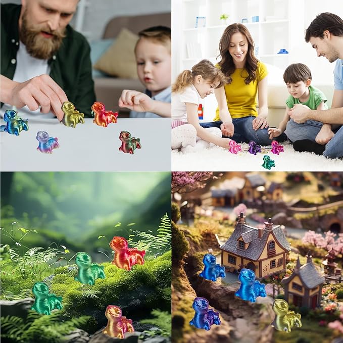 100pcs Mini 3D Printed Animals Tiny Animals Plastics Figures Miniature Little Small Lizard Figurines Bulk for Micro Fairy Garden Landscape Accessories Hide Crafts Decor Aquarium