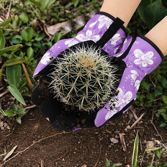 Trifabricy Gardening Gloves for Women, Breathable Leather Garden Gloves with Grip, Thorn-Proof Puncture-Resistant Work Gloves