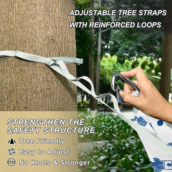 Camping Hammock Outdoor Hammocks for Outside Rocket Blue Beach Trees Portable Lightweight with Pockets Tree Straps Indoor