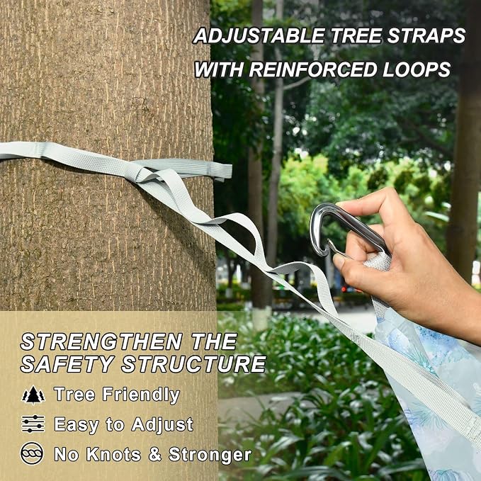 Camping Hammock Outdoor Hammocks for Outside Blue Shell Sea Urchin Beach Trees Portable Lightweight with Pockets Tree Straps Indoor Small