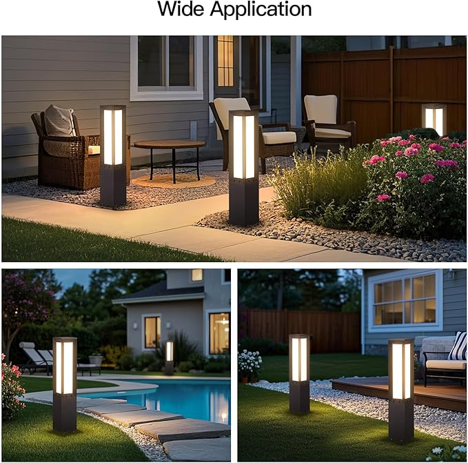 MVBT Landscape Path Light Hard Wired, 31.5" Outdoor Pathway Lights AC100-240V, Waterproof Bollard Driveway Lamp, Modern 3000K Standing Lighting Patio Lawn Tall Garden Lantern for Commercial Walkway
