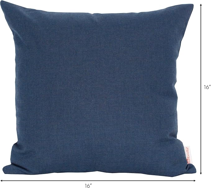 Outdoor/Indoor Sunbrella Throw Pillows Square Set of 2 Pieces 16 inch x 16 inch Cast Harbor - Cover Only, Insert Not Included