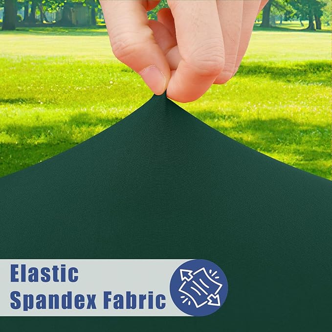 Moosfor Spandex 4 Foot Rectangle Table Cloth 2 Pack, Elastic Fitted Tablecloths for Picnic, Stretch Washable Patio Table Cover for Outdoor, Camping, Banquet and Parties (Hunter Green, 24"x48")