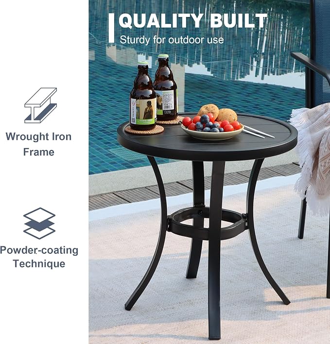 VICLLAX 5 Pieces Wicker Outdoor Furniture Set with Ottomans, PE Rattan Patio Conversation Set with 2 Single Chairs, Metal Side Table for Deck Porch Pool, Beige Cushion