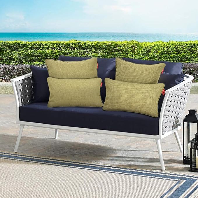 Outdoor Patio Furniture Pillows 18x18 inch,Outdoor Throw Pillows with Inserts,Decorative Pillows for Garden Couch Home Sofa Office Chair,2 Pack,Ginger Yellow